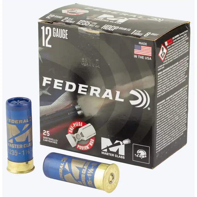 Federal Master Class 12ga 2.75" 1-1/8oz #8 Shotshells