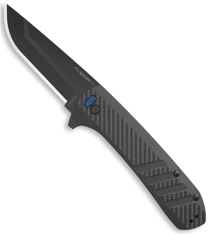 Outdoor Edge Razor VX4 EDC Folding Knife with Black Oxide Blade and Carbon Fiber Handle