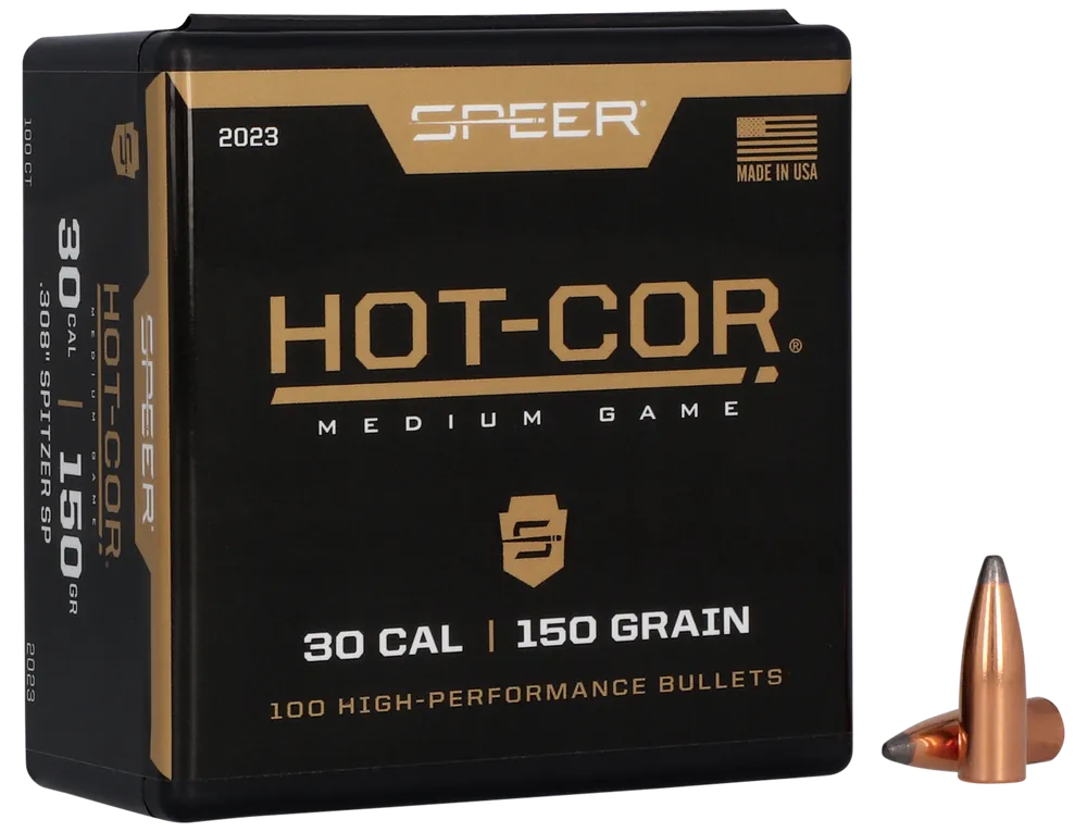 Speer 2023 Hot-Cor .30 Cal 150gr Spitzer Soft Point - 100/Box, 5/Case