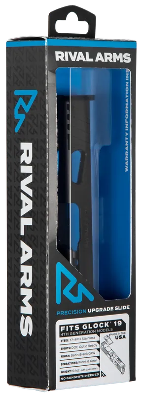 Rival Arms Precision Slide A1 for Glock 19 Gen4 - Black QPQ Hardened Stainless Steel