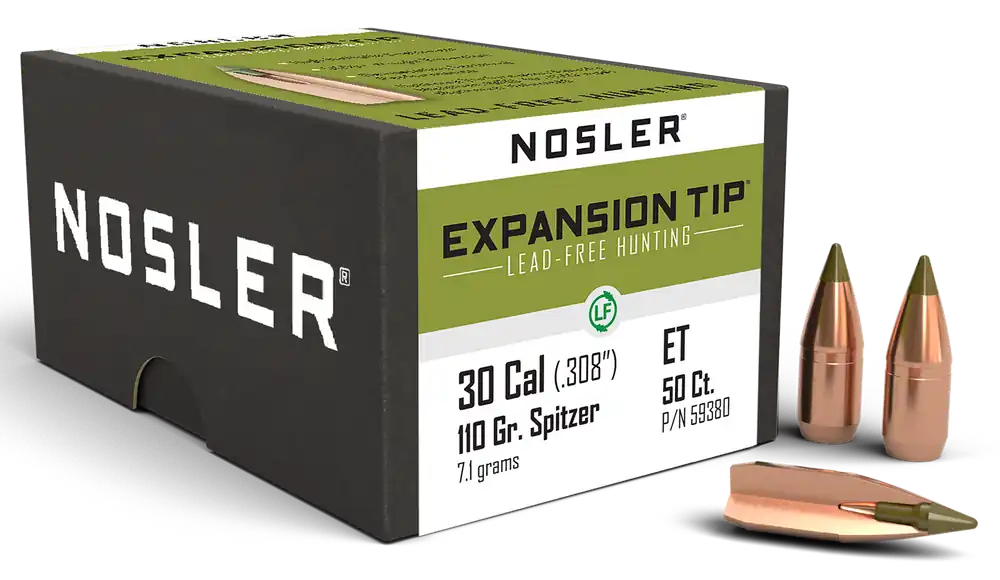 Nosler E-Tip 30 Caliber 110 Grain Spitzer Bullets - Box of 50