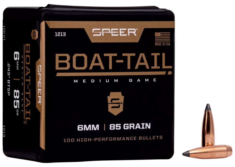 Speer 1213 6mm 85gr JSP Boat Tail Bullets - 100/Box, 5/Case