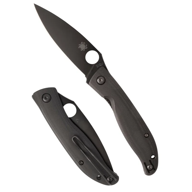 Spyderco Mantra 4 Folding Knife 3.34" Black G-10 Plain Edge
