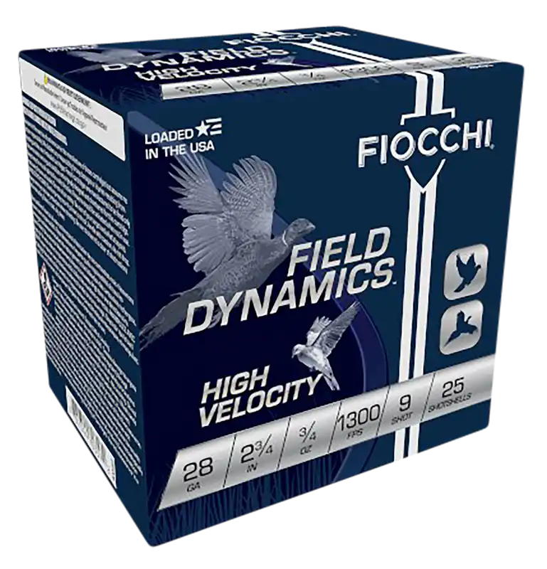 Fiocchi 28 Gauge High Velocity 9 Shot Ammunition - 25 Rounds per Box