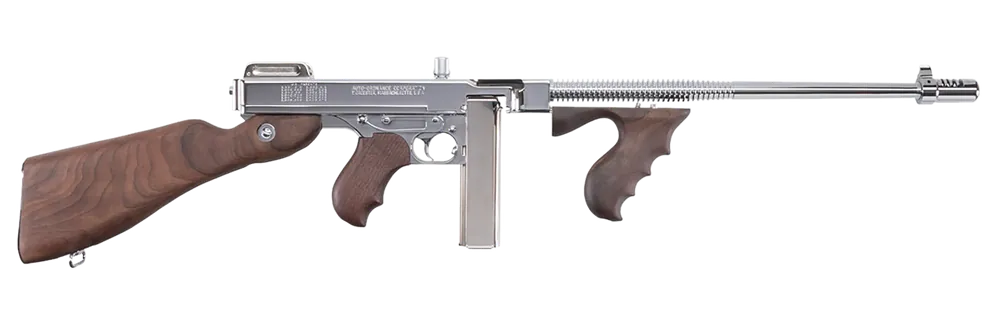 Thompson TI50DCR 1927A-1 Deluxe Carbine .45 ACP, 18" Barrel, Chrome Finish, Walnut Stock, 20+1/50+1 Capacity