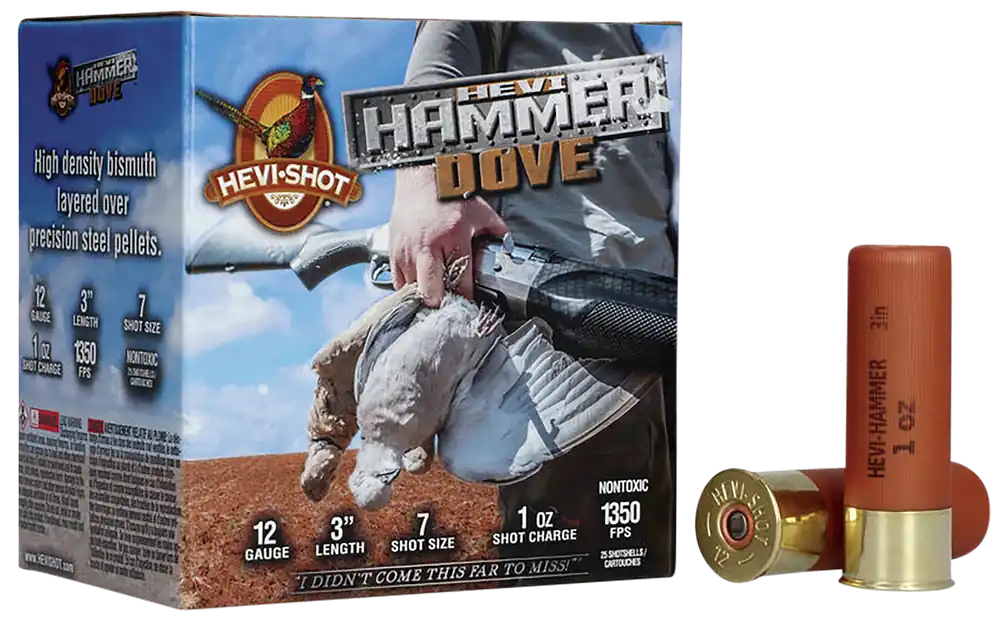 HEVI-Shot HS29137 HEVI-Hammer Dove 12 Gauge 3" 1oz 7 Shot Ammo - 25 Box/10 Case