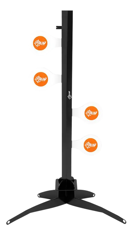 EZ-Aim Speed Zone Rimfire Dueling Tree with 4 Steel Target Paddles for Rifles/Handguns - Orange/White