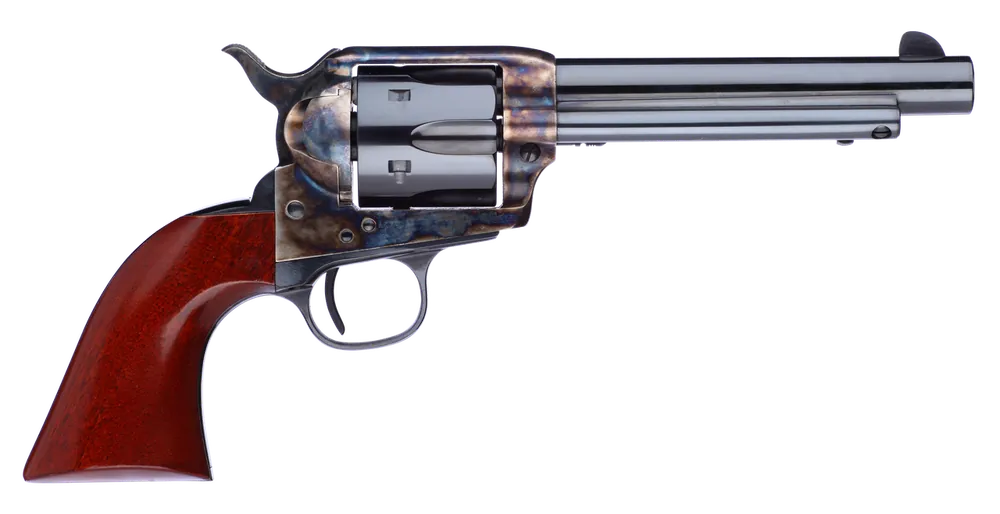 Taylors & Company 1873 Cattleman New Model .357 Mag Revolver - 5.5" Blued, Case Hardened, Walnut Grip (Taylor Tuned)