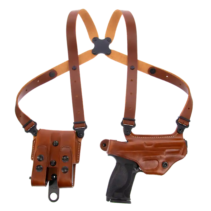 Galco MC472 Miami Classic Shoulder Holster for S&W M&P Series, Tan Leather, Right Hand, Up to 56" Chest