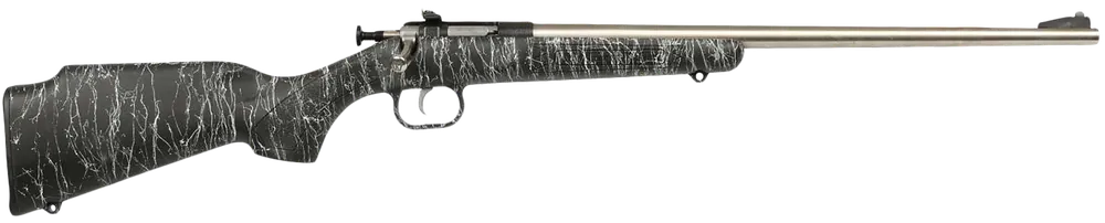 Crickett KSA2444 Gen2 Youth .22 LR Single Shot Rifle, Stainless Steel, Black/White Stock