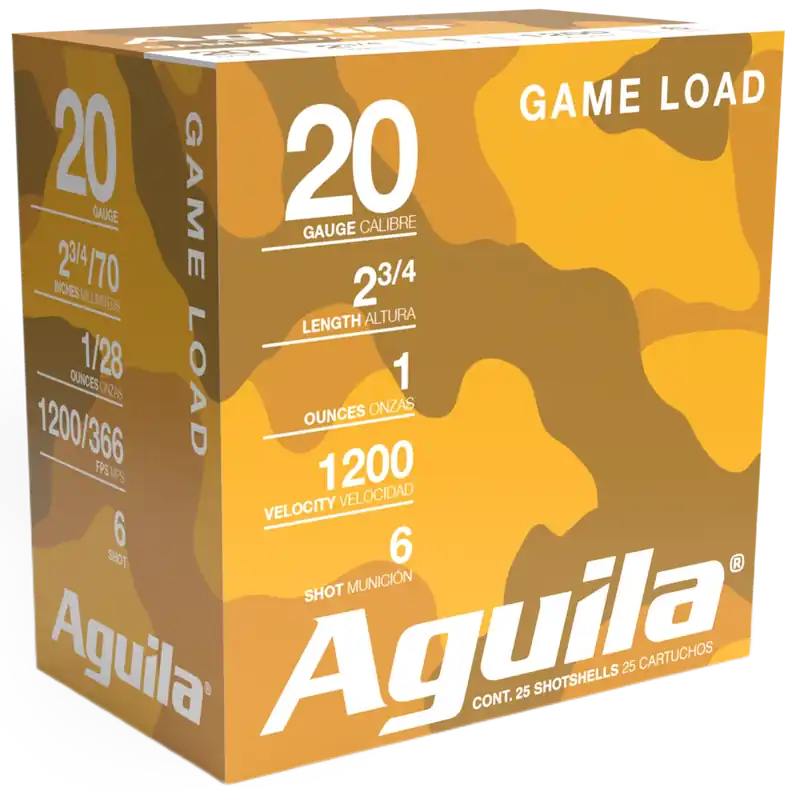 Aguila 20 Gauge Birdshot 1oz 6 Shot High Velocity 25/Box