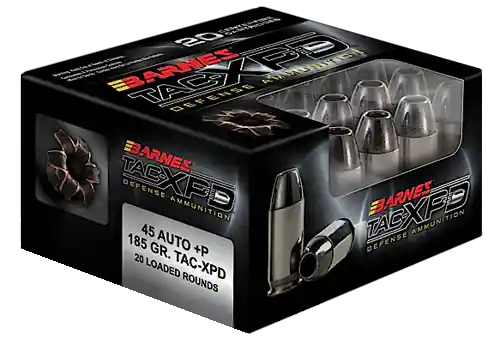 Barnes Bullets 21555 TAC-XPD 45ACP +P 185gr Defense Ammo - 20 Rounds/Box