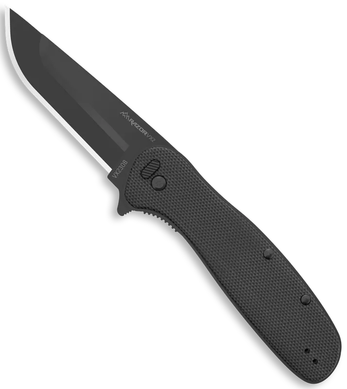 Outdoor Edge Razor VX2 EDC Folding Knife with Black Oxide Blade and G10 Handle