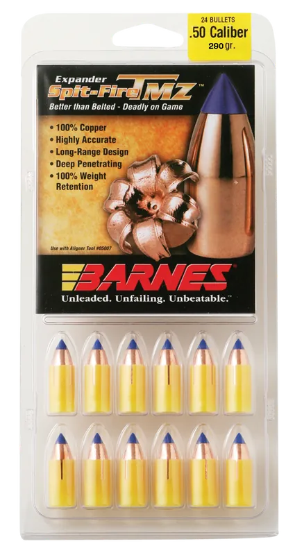 Barnes Bullets 30604 Spit-Fire TMZ Muzzleloader 50 Cal 290gr 24 Rounds