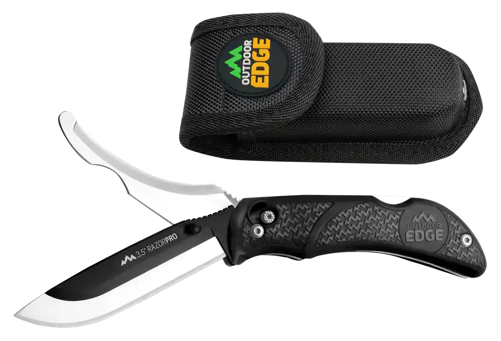 Outdoor Edge RazorPro Folding Knife with Replaceable Blades and Gut Hook