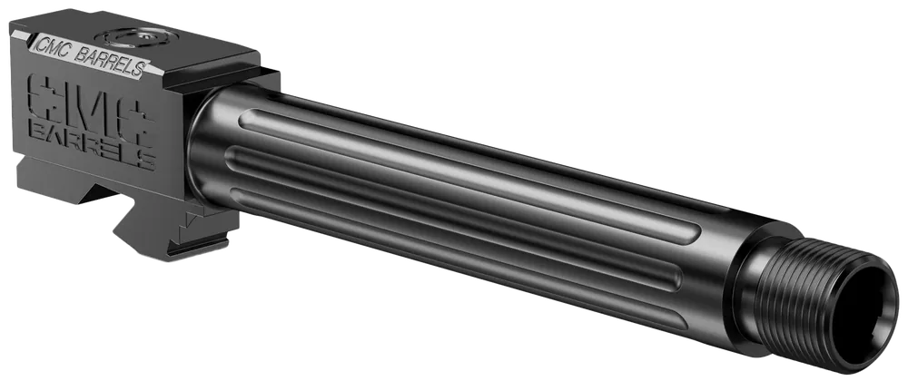 CMC 75511 Match Precision Barrel for Glock 17 Gen3-4 9mm Luger, 4.48" Black DLC Stainless Steel, Fluted/Match Grade/Threaded