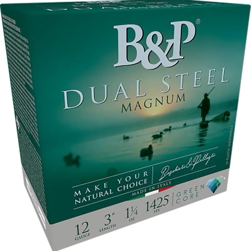 B&P Ammunition 12 Gauge Dual Steel 3" 1 1/4oz 2/3 Shot - 10RD 10BX/CS