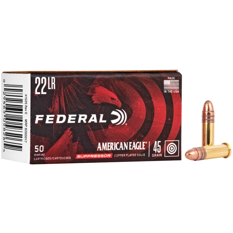 Federal American Eagle 22LR 45gr LRN Subsonic 50rd