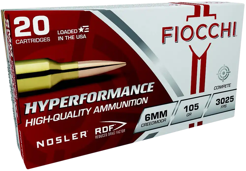 Fiocchi Hyperformance Match 6mm Creedmoor 105gr Nosler RDF - 20 Rounds/Box, 10 Boxes/Case