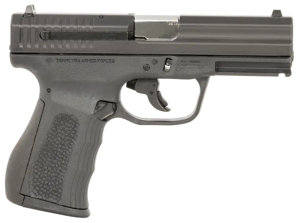 FMK G9C1G2BSSCMS 9mm Compact Pistol, CA/MA Compliant, Black Finish