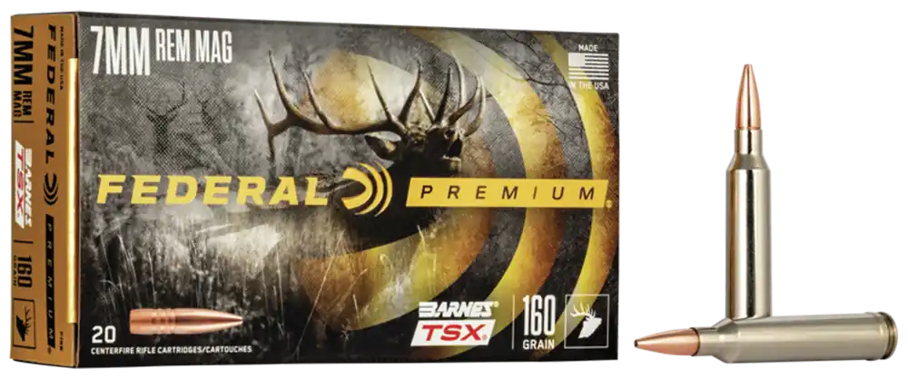Federal Premium 7mm Rem Mag 160gr Barnes TSX - 20 Rounds/Box, 10 Boxes/Case