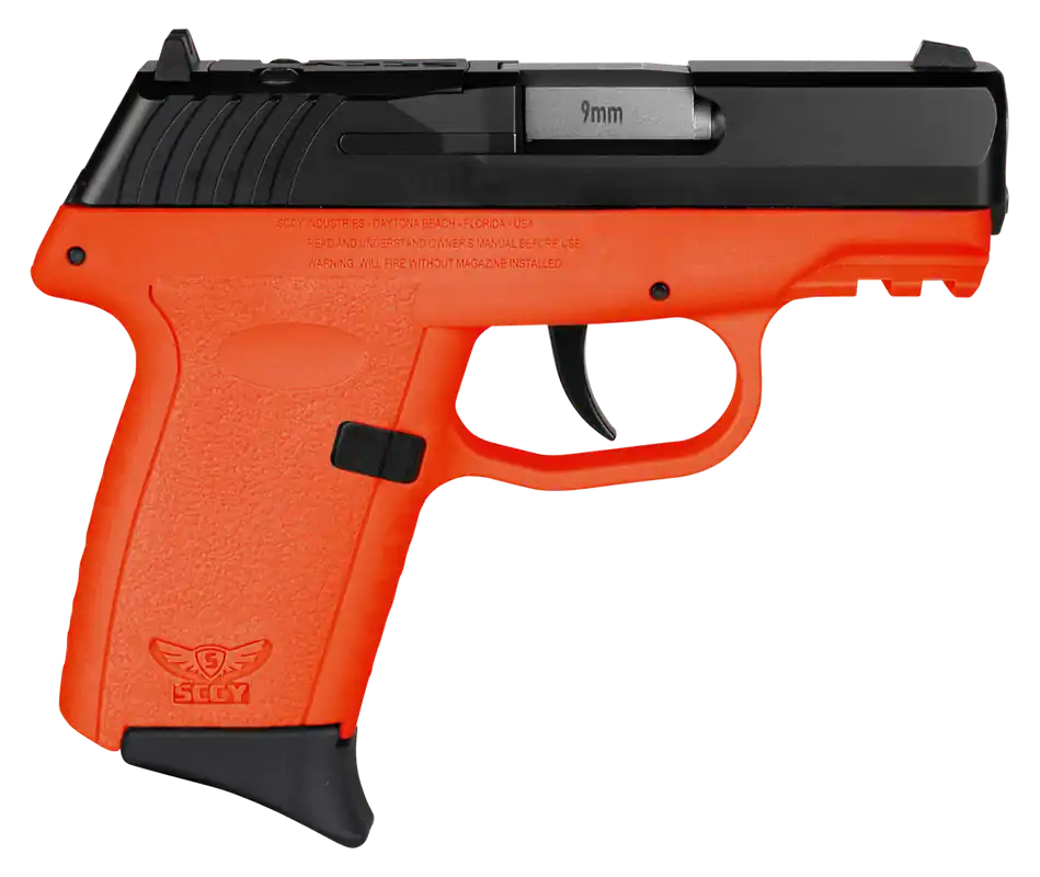 SCCY CPX-2 Gen3 9mm Pistol with Orange Polymer Grip and Picatinny Rail
