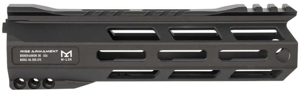 Rise Armament RA-905 Handguard: 6061-T6 Aluminum, Black Anodized, M-LOK, 7.50" for AR-15