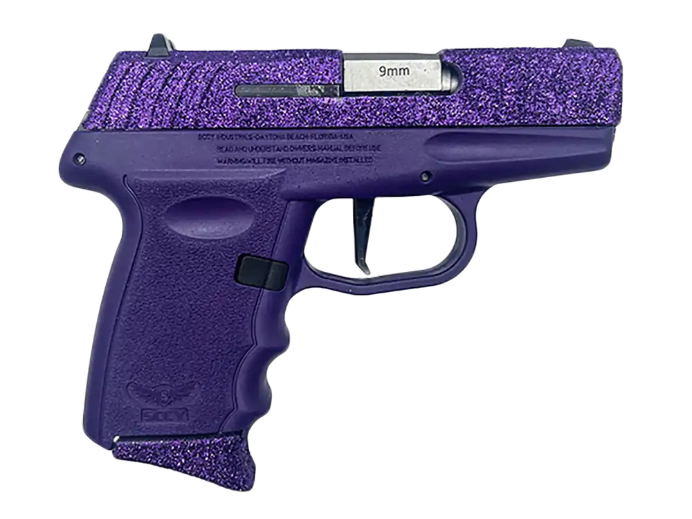 SCCY DVG-1 9mm Sub-Compact Pistol, Purple Glitter, Optic Ready, 10+1 Capacity