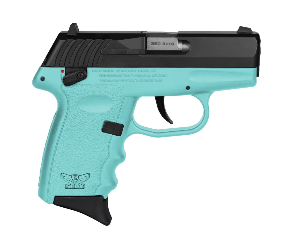 SCCY CPX-4CBSB 380 ACP Pistol with Blue Polymer Grip and Black Nitride Slide