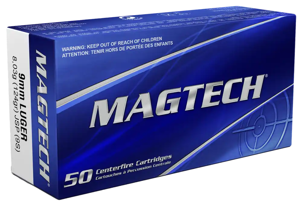 Magtech 9mm Luger 124gr JSP Ammo - 50 Rounds per Box, 20 Boxes per Case