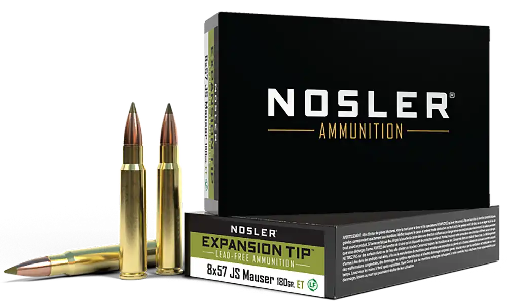 Nosler 40643 E-Tip 8mm Mauser 180gr Lead-Free Ammo - 20/Box, 10/Case