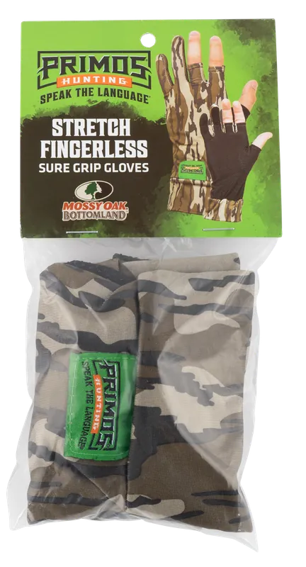 Primos PS6681 Fingerless Neoprene Gloves - Mossy Oak BottomLand OSFA