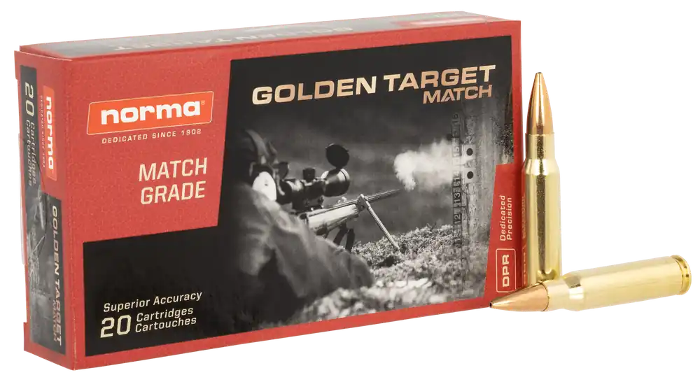 Norma 308 Win 168gr BTHP Golden Target Match Ammo - 20 Rounds