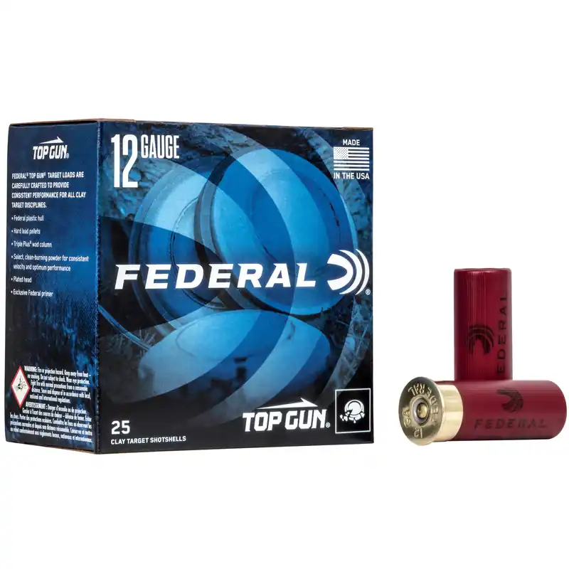 Federal Top Gun 12 Gauge 2.75" #7.5 Shotgun Shells - 25 Rounds per Box, 250 Rounds per Case
