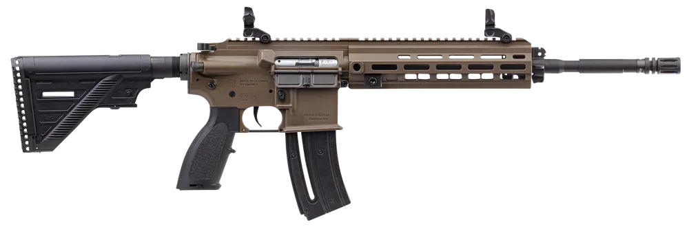 HK 416 Sports South Exclusive .22 LR Rifle with FDE Receiver and Black Retractable Stock