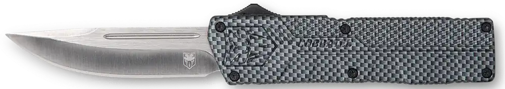 CobraTec Knives Lightweight 3.25" OTF Drop Point D2 Blade with Carbon Fiber Handle and Pocket Clip