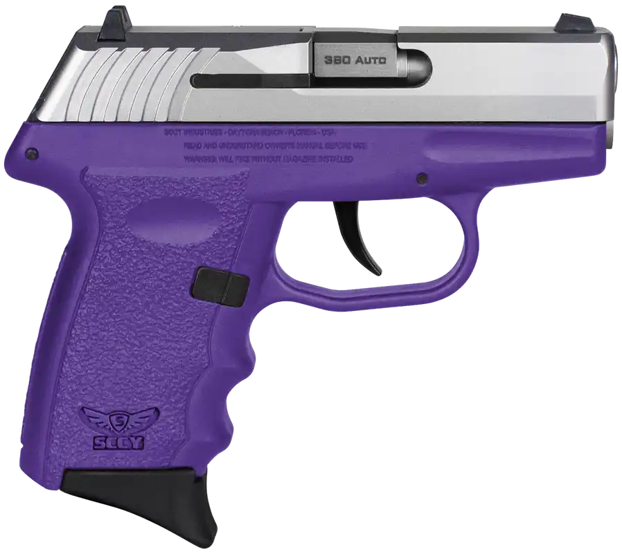 SCCY CPX-3TTPU 380 ACP Sub-Compact Pistol, Purple Frame, 10+1 Capacity, Stainless Slide