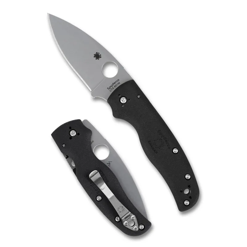 Spyderco Shaman LW Folding Knife 3.58" Satin Plain Edge