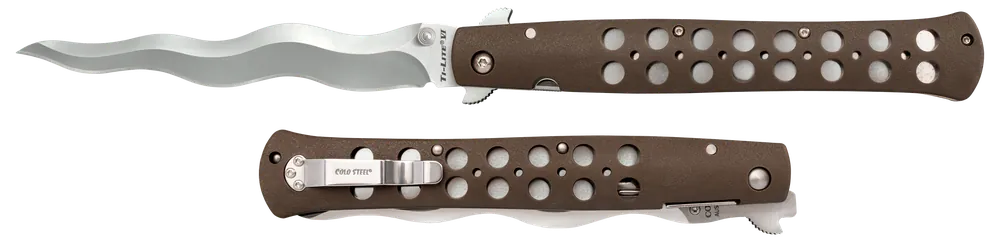 Cold Steel Ti-Lite 6" Kris Blade Folding Knife with Black Griv-Ex Handle