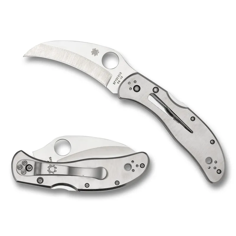 Spyderco Harpy Clipit C08P Folding Knife 2.75" Silver