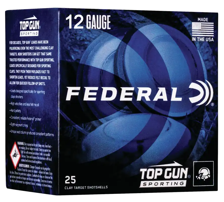 Federal TGSF12875 Top Gun 12 Gauge 2.75" 1oz 7.5 Shot - 25 Rounds Per Box, 10 Boxes Per Case