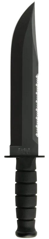 Ka-Bar 2211 Big Brother Fixed Blade Knife with Serrated and Plain Edges, Black Handle and Sheath