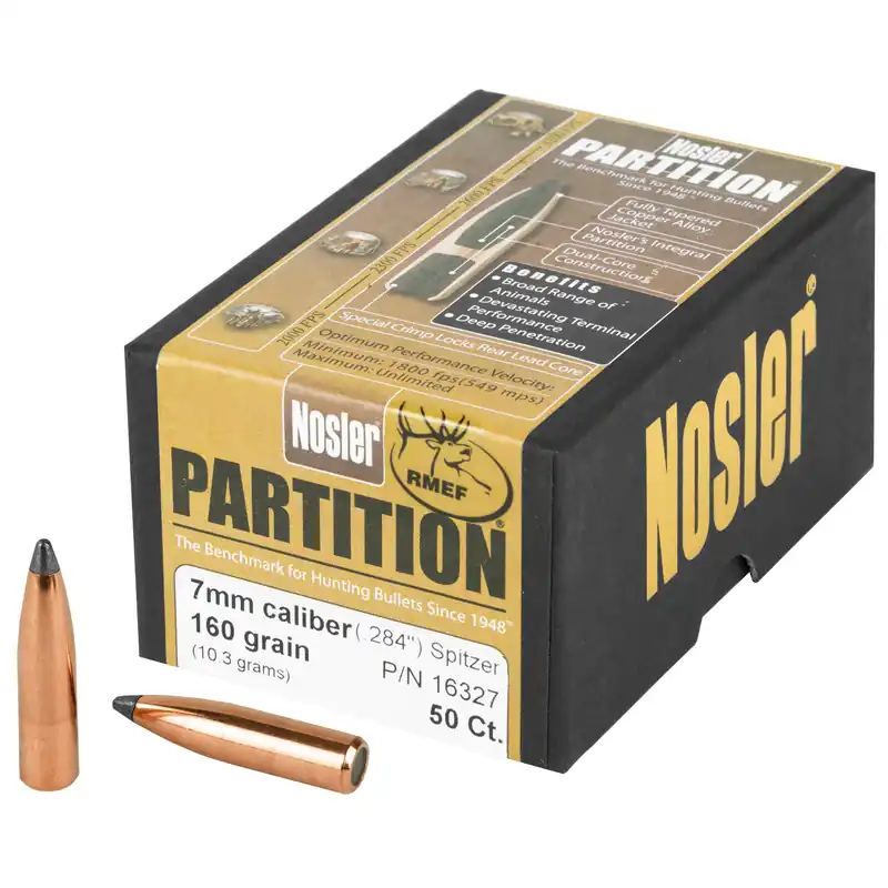 Nosler 7mm 160gr SP Partition Bullets - 50 Count