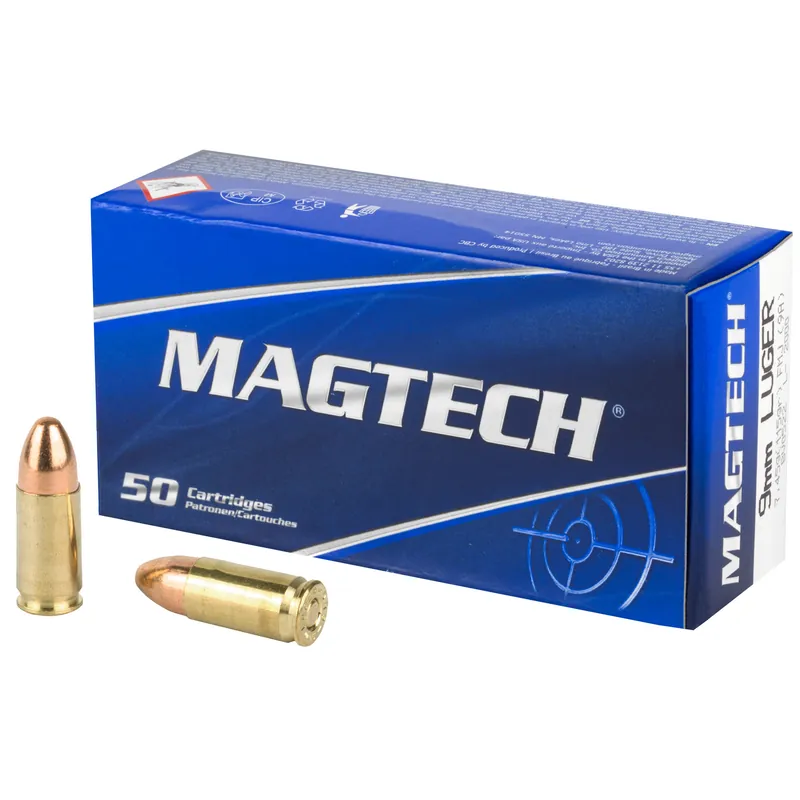 MAGTECH 9MM 115GR FMJ Ammunition - 50 Rounds per Box, 1000 Rounds per Case
