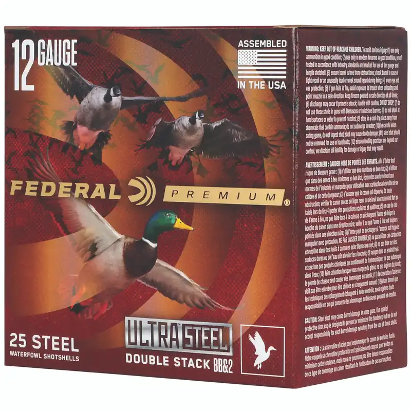 Federal Ultra Steel 12 Gauge 3" BB/#2 Shotgun Shells - 25 Rounds/250 Rounds Case