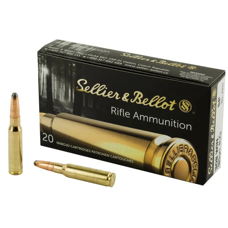 S&B .308 Winchester 180 Grain Soft Point Ammunition - 20 Rounds/500 Rounds
