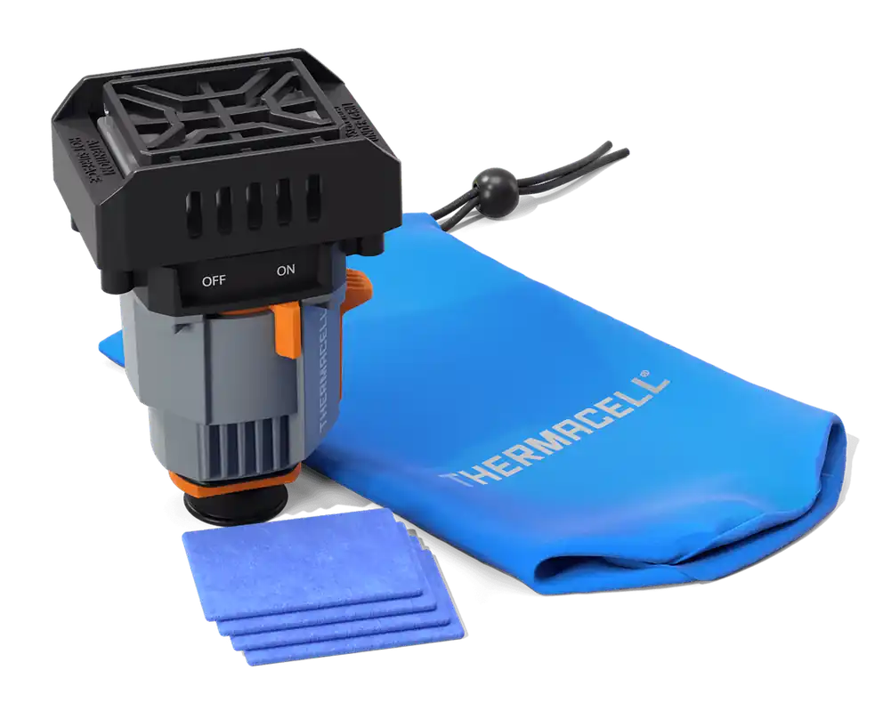 Thermacell Backpacker Mosquito Repeller: 15 ft Coverage, 90-Hour Protection, Odorless, 4 oz, Gray