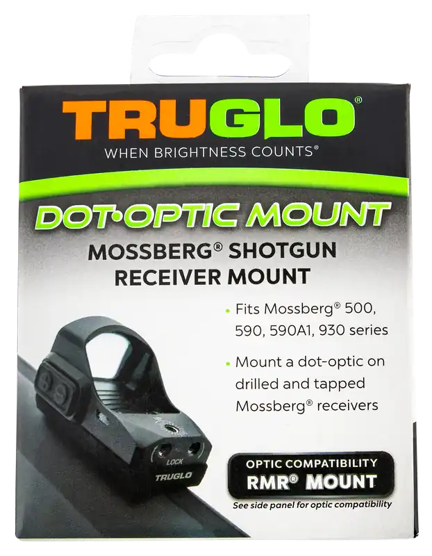 TruGlo Shotgun Receiver Mount for Mossberg with Trijicon RMR Compatibility - Black