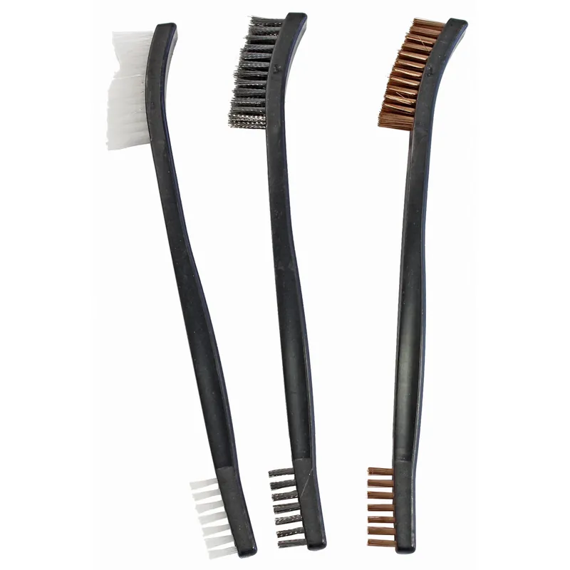 3-Pack Utility Brushes: Bronze, Nylon, Steel