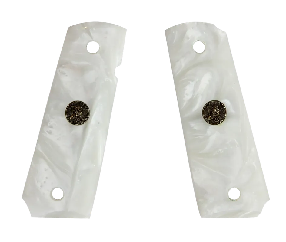 Pachmayr 62001 Custom 1911 Grip Panels - White Simulated Pearl, Ambidextrous Safety